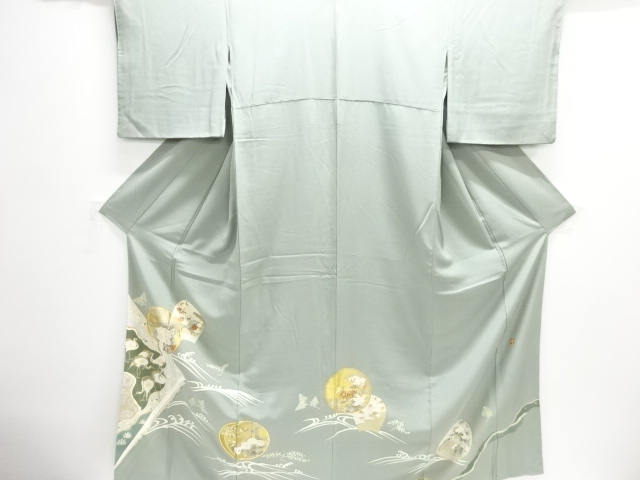 作家物　群鶴に牡丹・枝梅模様刺繍一つ紋色留袖
